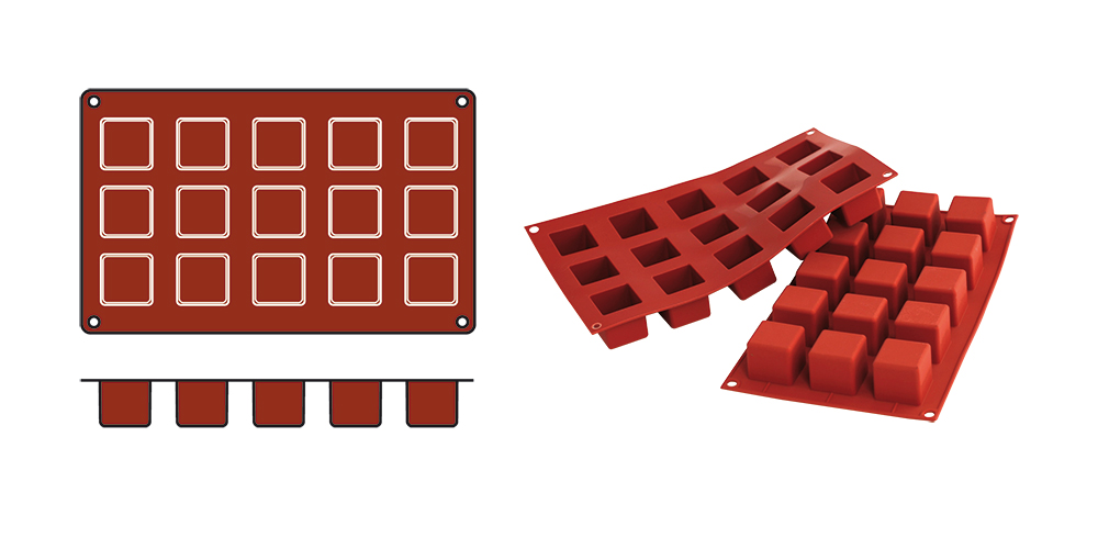 SiliconFlex Bakmat Cubes 15x 3,5 x 3,5 cm GN 1/3