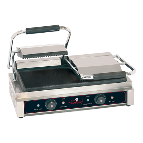 CaterChef Contact Grill "Duetto Compact" gegroefd/glad
