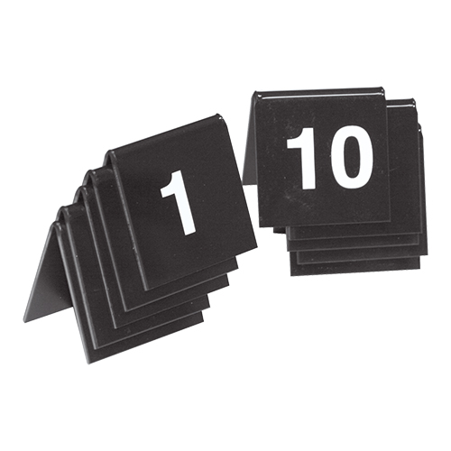Tafelnummers set nummers 1-10 zwart 4 x 4 (h) cm