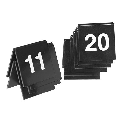 Tafelnummers set nummers 11-20 zwart 4 x 4 (h) cm