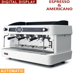 Diamond Espresso machine met 3 groepen en display wit - Aroma Line Plus