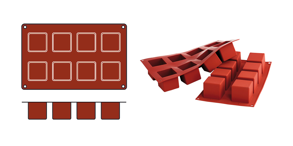 SiliconFlex Bakmat Cubes 8x 5x 5 cm GN 1/3