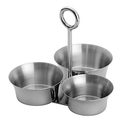 Serveerstandaard met 3 vaste schalen Ø 9, 10, 11 x 18, 21, 19 (h) cm