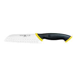 Wüsthof PRO colour Japans Koksmes Santoku met kuiltjes 4860y geel