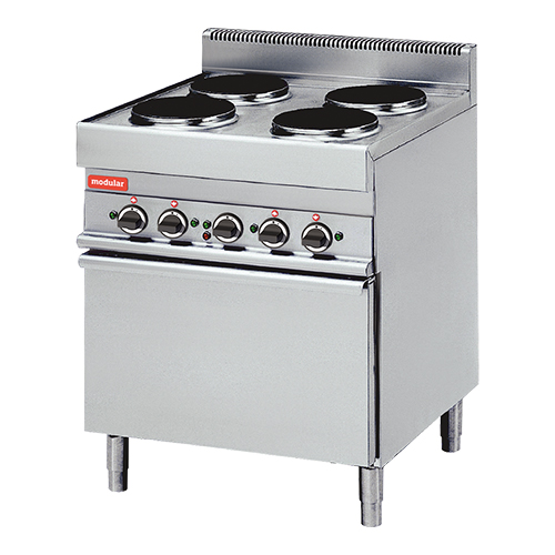 Modular 650 Elektrisch Fornuis met 4 kookplaten en heteluchtoven 65/70 CFE