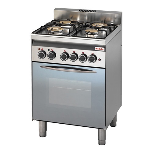 Modular 600 Gasfornuis met 4 branders en gasoven en elektrische grill