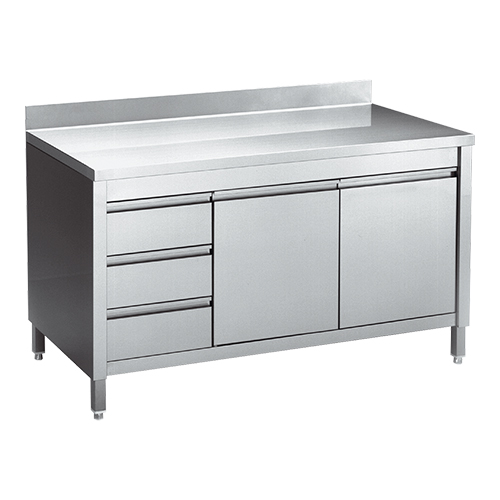 Multinox Werktafel 200 (l) cm met gesloten onderbouw