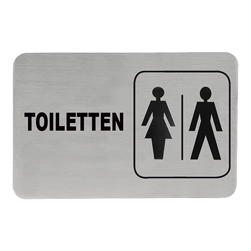 Tekstplaatje - model man/vrouw/toiletten - 11 x 6 cm - zelfklevend