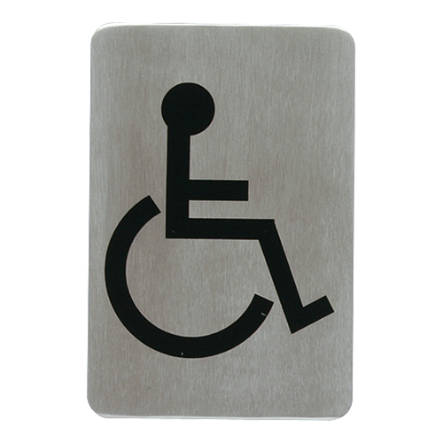Tekstplaatje - model rolstoel - 11 x 6 cm - zelfklevend