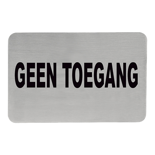 Tekstplaatje model geen toegang 11 x 6 cm zelfklevend