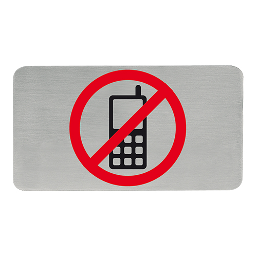 Tekstplaatje - model mobiele telefoon verbod - 11 x 6 cm - zelfklevend