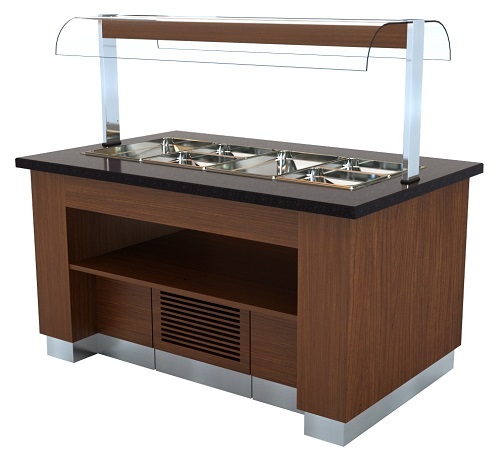 Combisteel gekoeld Buffet Wenge 4x GN 1/1