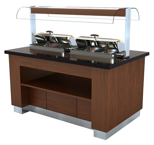 Combisteel Warm Buffet Wenge 2x GN 1/1