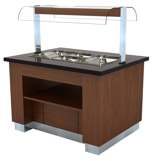 Combisteel Warm Buffet Wenge 3x GN 1/1