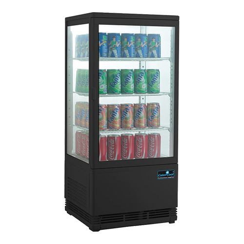 CaterCool opzet Koelvitrine 68 liter zwart