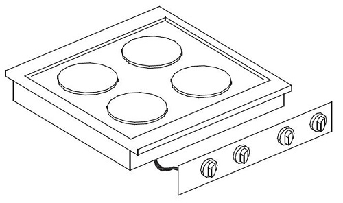 Combisteel Drop-in Elektrische Kookunit met 4 zone's