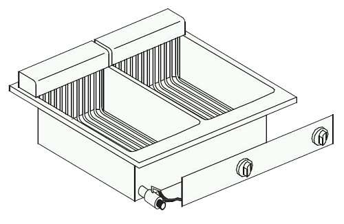 Combisteel Drop-in Elektrische Friteuse 2x 10 liter