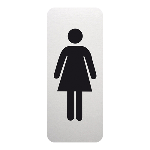 Tekstplaatje pictogram vrouw 20 x 4 cm zelfklevend