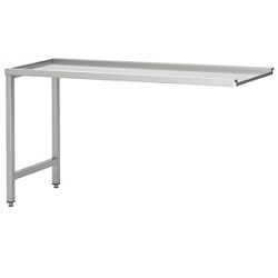 Combisteel Afvoertafel 70 (l) cm met twee poten de tafel zit links van de machine