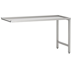 Combisteel Afvoertafel 70 (l) cm met twee poten de tafel zit rechts van de machine