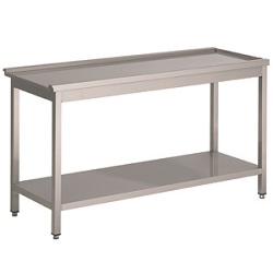 Combisteel Afvoertafel 70 (l) cm met bodemschap de tafel zit links van de machine