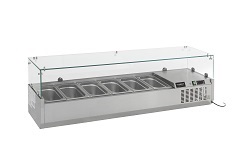 Combisteel statische gekoelde Opzetvitrine 8x GN 1/3 met automatische ontdooiing