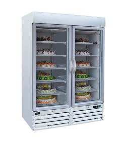 Combisteel Vrieskast 1079 liter met 2 glasdeuren wit