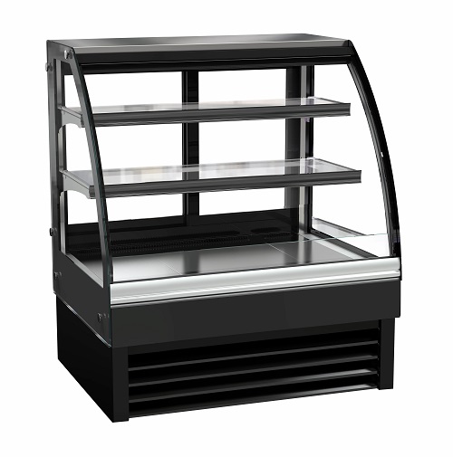 Combisteel Koelvitrine 175 liter met 2 etages zwart