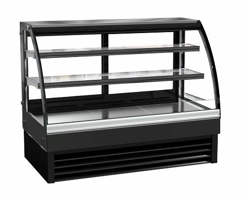 Combisteel Koelvitrine 298 liter met 2 etages zwart