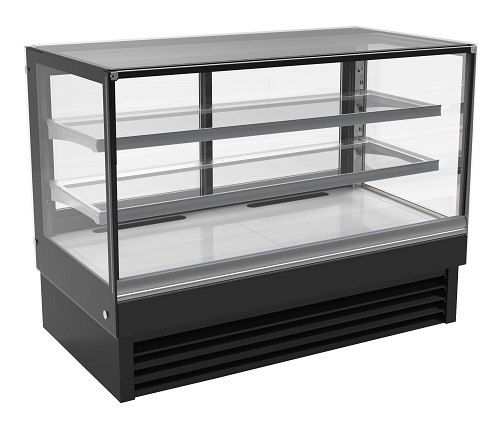 Combisteel Koelvitrine 324 liter met 2 etages zwart