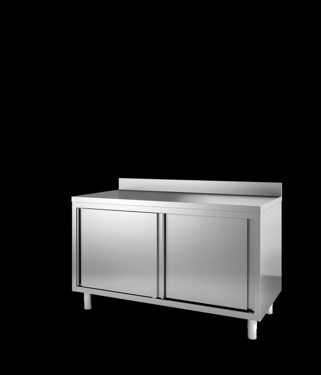 Combisteel Werktafel 140(l) cm met schuifdeuren en opstaand rand