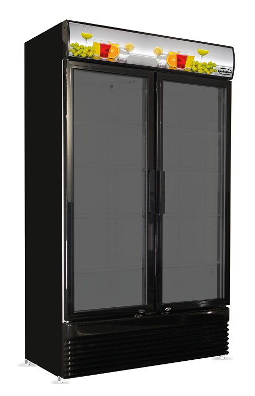 Combisteel Koelkast 780 liter met 2 glasdeuren zwart
