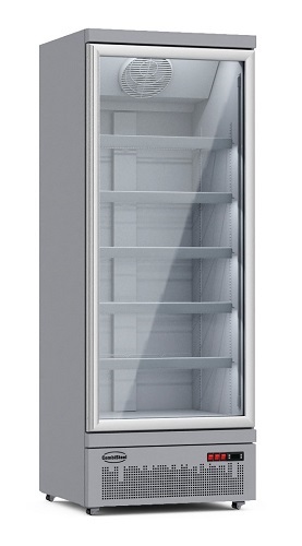 Combisteel Vrieskast 600 liter met 1 glasdeur wit - Side by Side