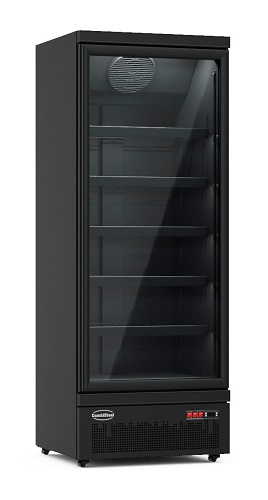 Combisteel Vrieskast 600 liter met 1 glasdeur zwart - Side by Side