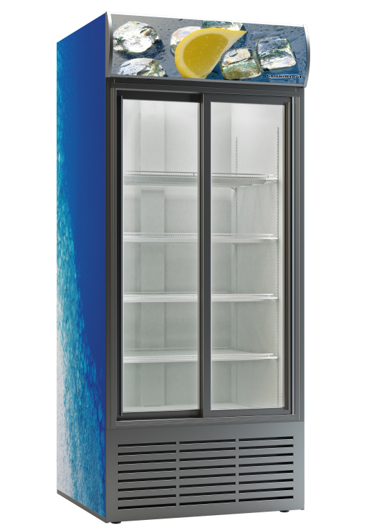 Combisteel Koelkast 700 liter met schuif glasdeuren