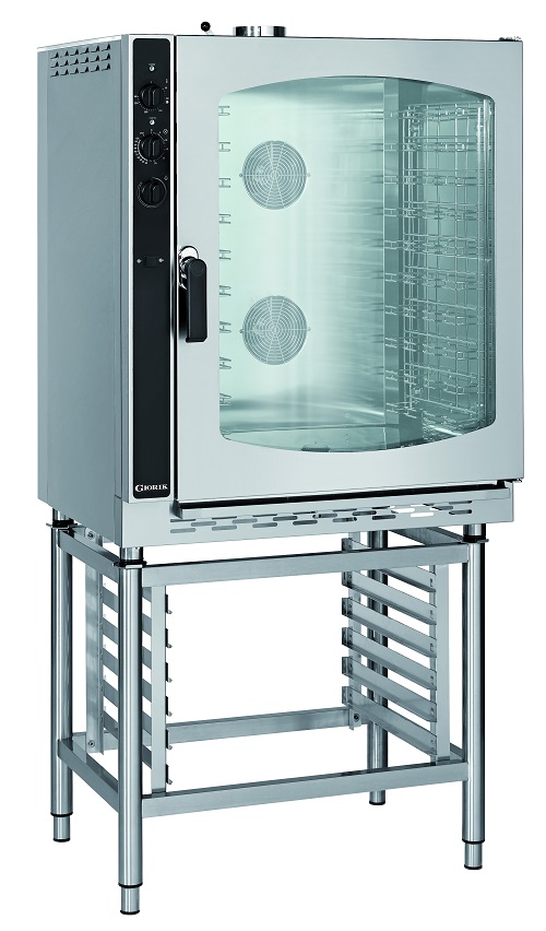 Giorik Convectie Oven 10x GN 1/1 met bevochtiger en motor met 2 snelheden op gas