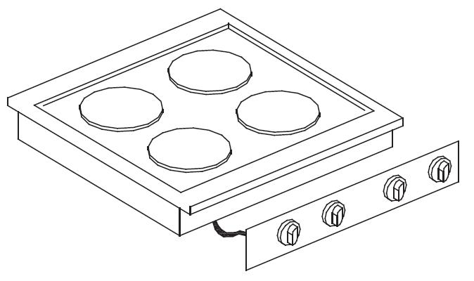 Combisteel Drop-in Elektrische Kookunit met 2 kookzone's 2x Ø 18 cm - 38 x 53,7 cm