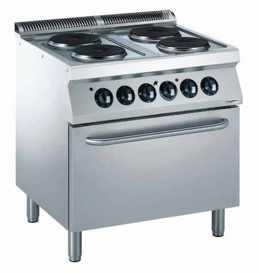 Combisteel Elektrisch Fornuis met elektrische oven en 4 ronde kookplaten 4x Ø 23 cm - PRO Line 700