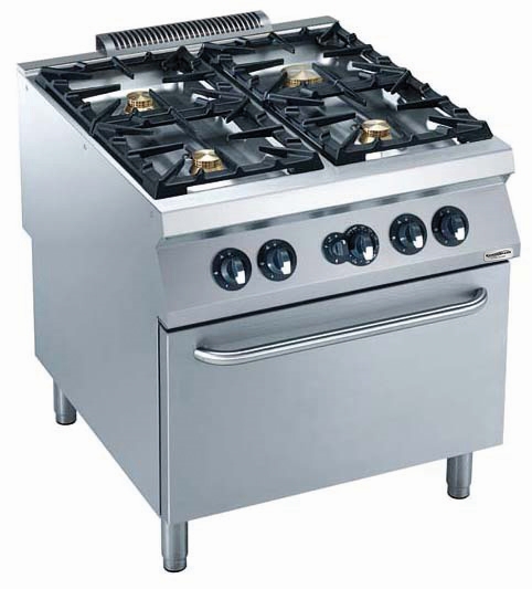Combisteel Gasfornuis met 4 branders met gasoven -  PRO Line 900
