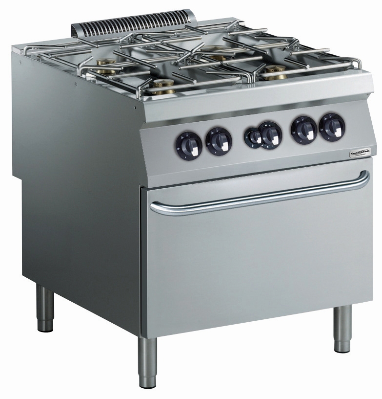 Combisteel Gasfornuis met 4 branders met gasoven -  PRO Line 900