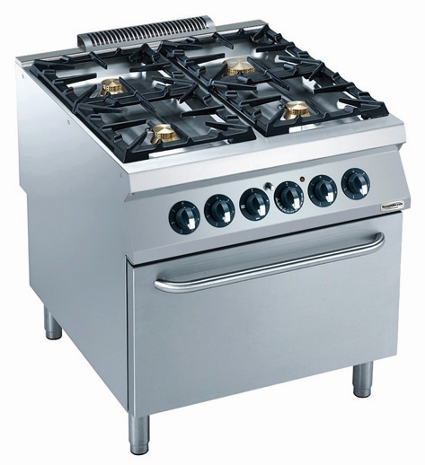 Combisteel Gasfornuis met 4 branders met elektrische oven - PRO Line 900