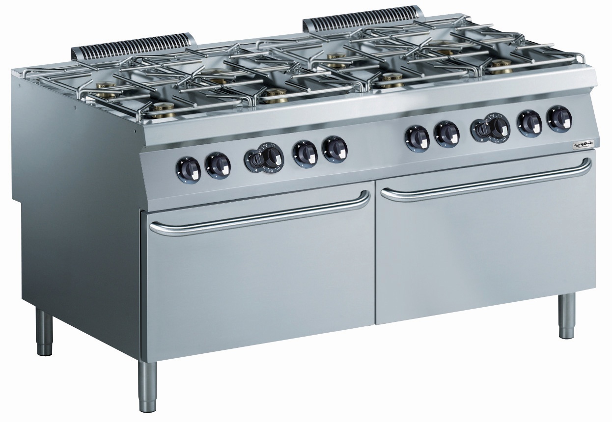 Combisteel Gasfornuis met 8 branders met gasoven - PRO Line 900