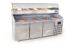 Combisteel Pizzawerkbank 615 liter met 3 deuren en automatische ontdooiing - Pro Line