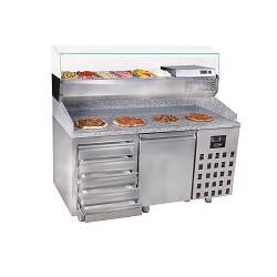 Combisteel Pizzawerkbank 380 liter met laden en automatische ontdooiing - Pro Line