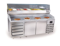 Combisteel Pizzawerkbank 615 liter met laden en automatische ontdooiing - Pro Line