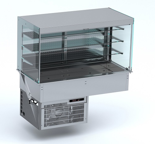 Combisteel Drop-in rechte Koelvitrine GN 5/1 roll-up met nachtafdekking