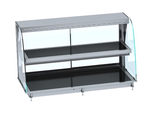 Combisteel Drop-in gebogen keramische Warmvitrine GN 3/1 zwart