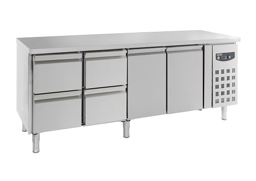 Combisteel Koelwerkbank 553 liter met 2 deuren en 4 laden - Standard Line