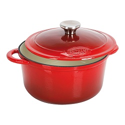 Sitram geëmailleerde Braadpan 4 liter Ø 24 cm inclusief deksel rood