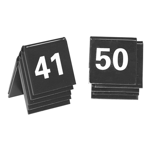 Tafelnummers set nummers 41-50 zwart 4 x 4 (h) cm